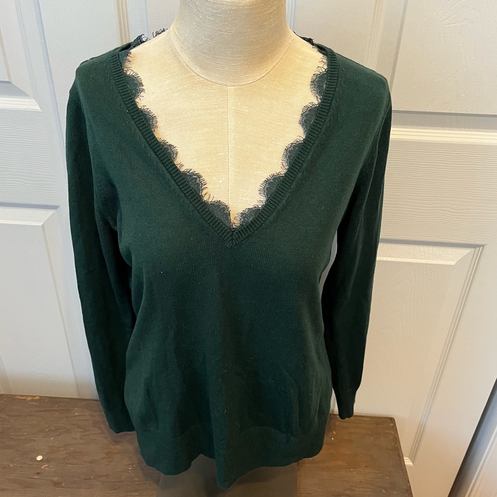 Green v neck sweater from New York and Company